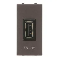 Розетка USB ABB ZENIT, скрытый монтаж, антрацит, 2CLA218500N1801