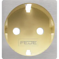 Обрамление розетки 2к+з (механизм FD16823) Soho Fede Brushed Nickel бежевый