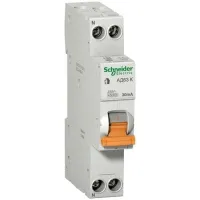 Дифавтомат Schneider Electric Домовой 2P 10А (C) 4.5кА 30мА (AC), 12521