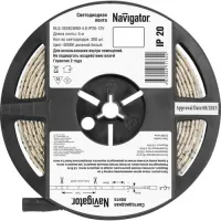 Светодиодная лента Navigator IP20 12V 4.8Вт/м 6000К NLS-3528СW60 R5 СД (5м), 71762