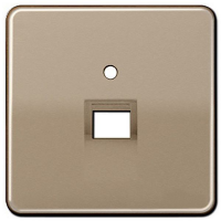 Накладка 1-ая компьютерной/телефонной RJ45/RJ11 розетки наклонная Jung CD Золотая бронза