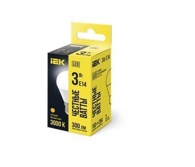 IEK G45 шар 3Вт 230В 3000К E14