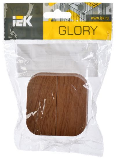 Выключатель 2-кл. ОП GLORY 10А ВС20-2-0-ХД дуб IEK EVH20-K24-10