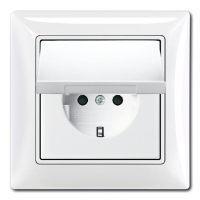 ABB Розетка SCHUKO 16А 250В, IP44, в сборе, серия Basic 55, цвет альпийский белый /2018-0-1505/