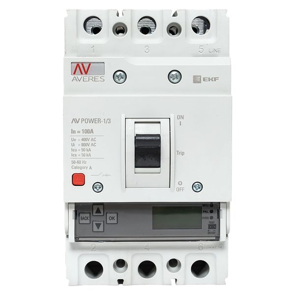 Выключатель автоматический в литом корпусе AV-POWER-1/3 100А 50кА ETU6.0 EKF