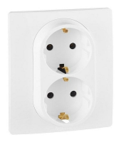 LGR  Etika  Бел. Роз. Моноблок 2Х(2К+З) 16А, 250В, винт. заж. 672223