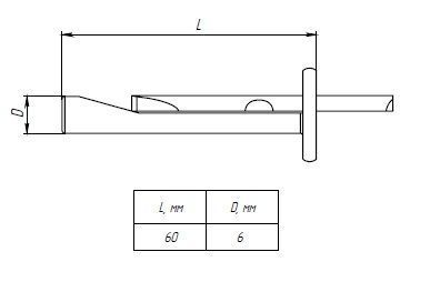 Анкер-клин М6x60 мм EKF