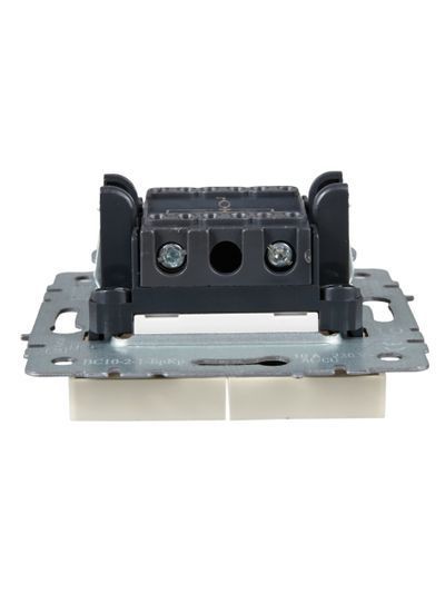 BRITE Выключатель двухклавишный с индикацией 10А ВС10-2-1-БрКр бежевый IEK