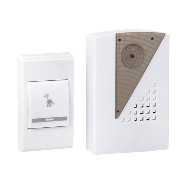 Звонок беспр. на батарейках 004 (бел.-сер. 36 мелод. с индик. 2x1,5В АA дист. 80м.) EKF Basic