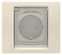 SCH Unica NEW Беж. Роз. IP44 с з/к, со штор. с крышкой, 16 А, 250 В, NU003744