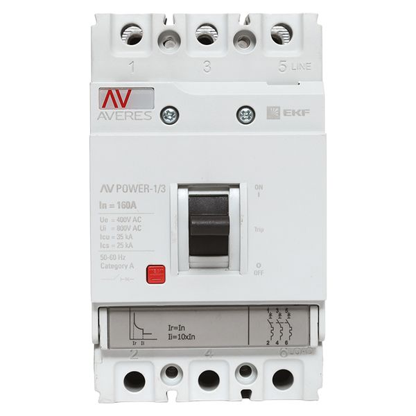 Выключатель автоматический в литом корпусе AV-POWER-1/3 160А 35кА TR EKF
