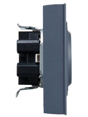 BRITE Розетка двойная с заземлением/крышкой/шторками 16А в сборе РСш12-3-БрМ маренго