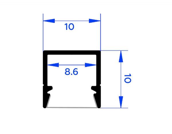 Профиль алюминиевый накладной AMBRELLA LIGHT ILLUMINATION GP1650BK