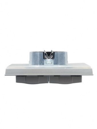 BRITE Розетка двойная с крышкой 16А в сб IP44 РСбш12-3-44-БрА алюминий