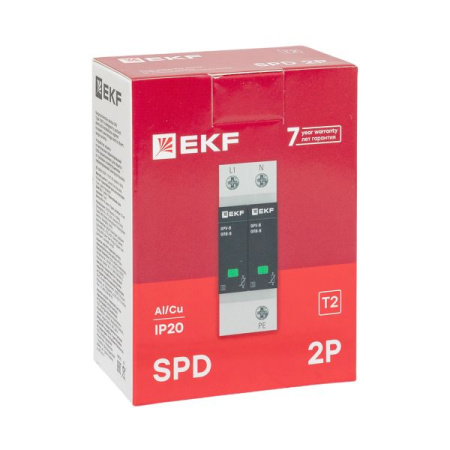 Ограничитель импульсных напряжений ОПВ-D/2P In 5кА 275В с сигн. EKF