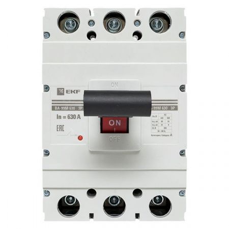 Выключатель автоматический в литом корпусе ВА-99М 630/630А 3P 10In 50кА с термомагнитным расцепителем EKF