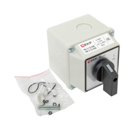 Переключатель кулачковый ПК-3-13 25А 3P "ВКЛ-ВЫКЛ" IP65 EKF PROxima