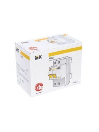 Диф. автомат  2П  16А  30мА  IEK  АД-12
